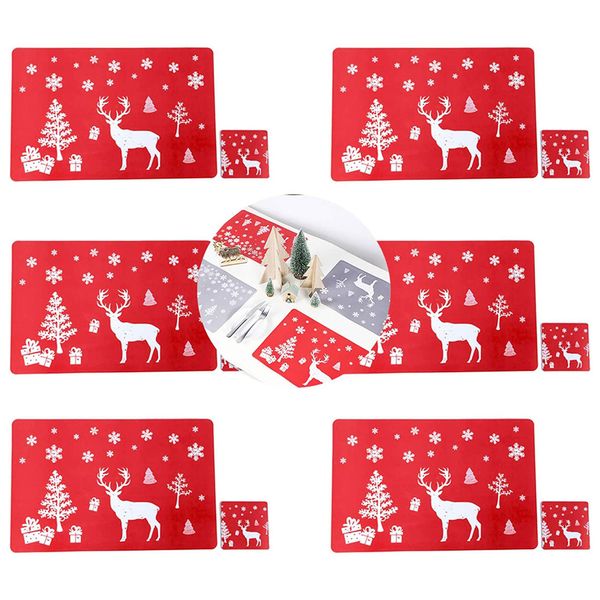 

12pcs/set kitchen dining room restaurant pvc placemat for christmas table decor