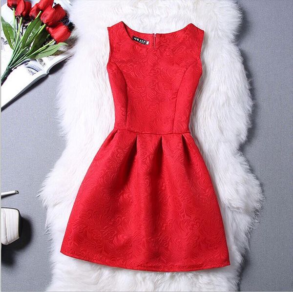 

brand 2020 new summer fashion womens size s 2x round neck prints dress elegance sleeveless vest vestidos liva, Black;gray