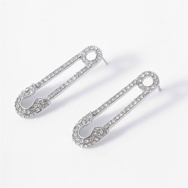 

10pairs / lot личность hollow pin стад серьги моды полный алмазов уха падения ювелирные изделия для женщин партии ношение сплава ретро серьг, Silver