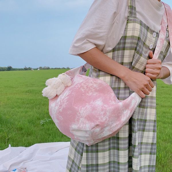 

nylon women bag contrast color fashiona shoulder bag large capacity creative outdoor leisure purse 01-sb-dlcynl