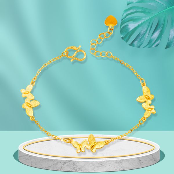 

vamoosy 7 style 24k gold color pretty nice butterfly chain bracelets fashion charm anklet wedding cute women lady party gifts, Black