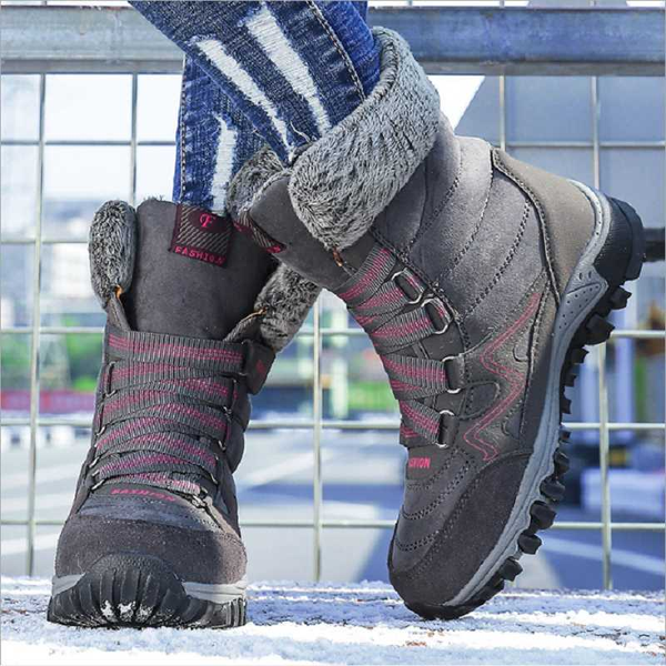 

new winter boots women basic women mid-calf boots round toe zip platform female shoes warm lace up shoes, Black