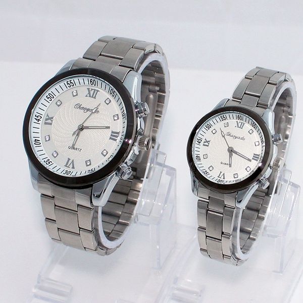 

popular luxury women men's women stainless steel quartz dress business crystal fashion casual analog wristwatch z47, Slivery;brown