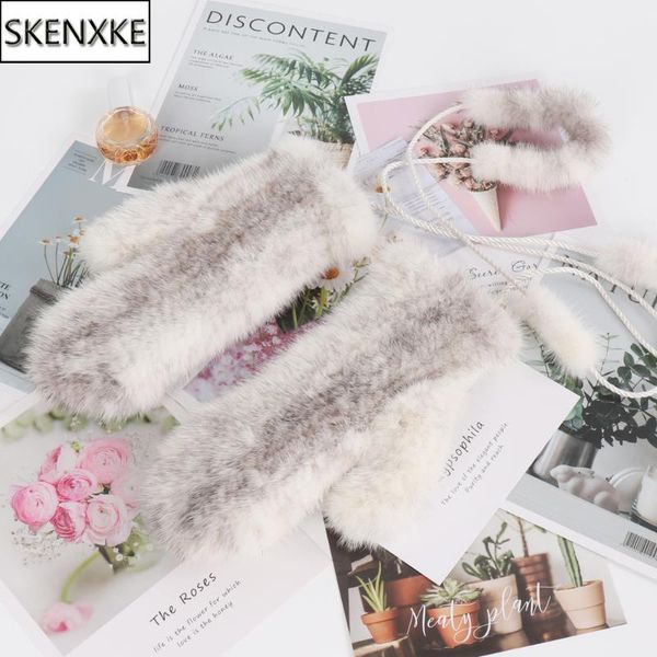 

2020 new fashion winter women real gloves girls knitted real gloves lady good elastic mittens, Blue;gray