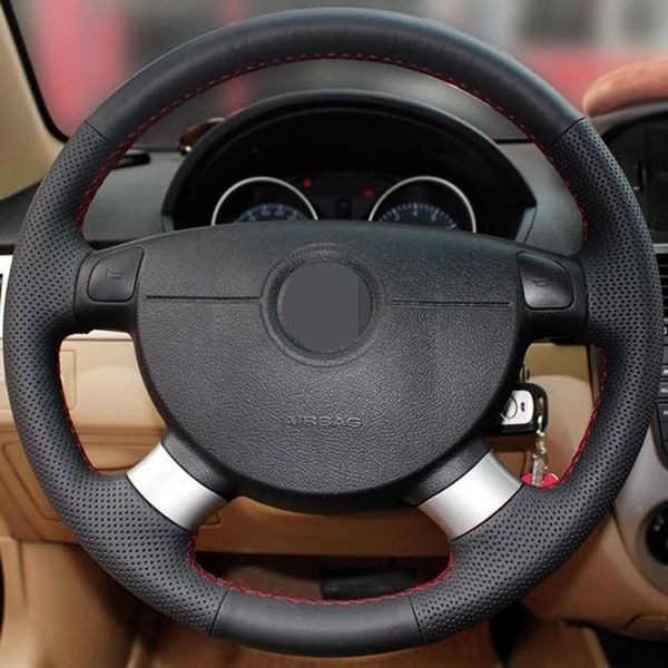 

black artific leather steering wheel cover for the chevrolet aveo lova buick excelle daewoo gentra 2013 2015 lacetti 2006 - 2012