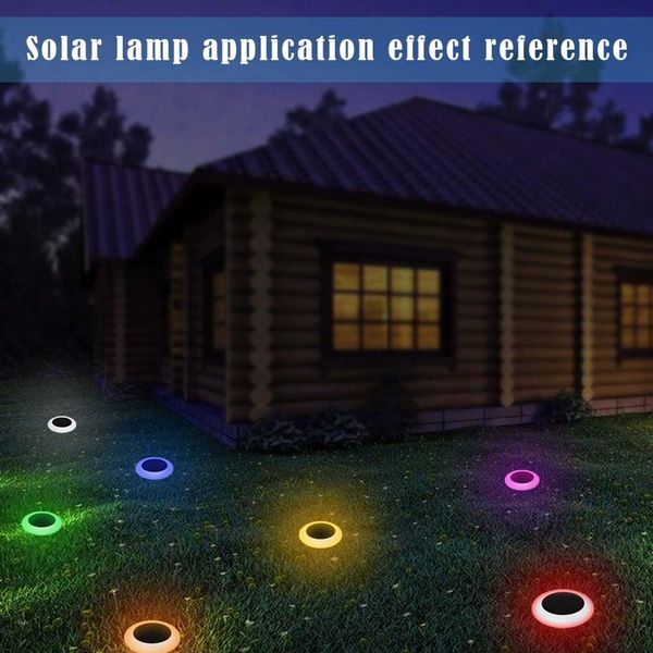 

cgjxsoutdoor solar power 7 color changing led garden landscape path pathway lights lawn lamp waterproof solar panel light