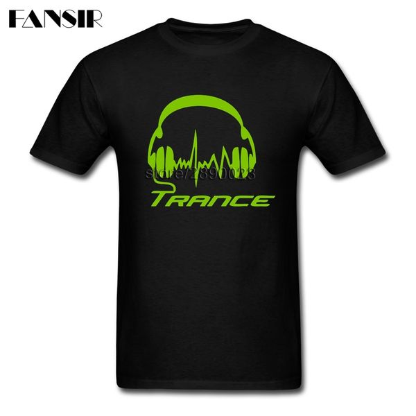 

homme t-shirts men's trance headphones men t-shirt 100% cotton short sleeve team tee