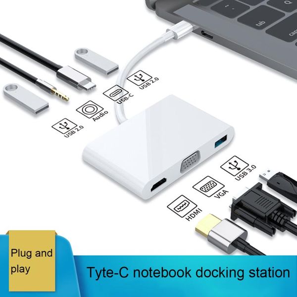 

type c hub usb c docking station type to hdmi usb3.0 vga pd adapter sd/tf card reader for huawei hub