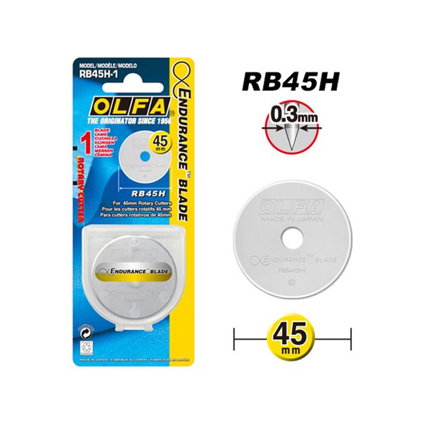 

olfa rb45h-1 45mm rotary cutter endurance blade- twice the life cycle of standard blades