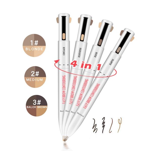 

4 in 1 eyebrow pencil waterproof drawing eye brow pencils long lasting easy color eyebrow pen women makeup cosmetic tool 00347913120