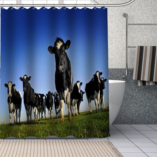 

shower curtains custom cow pokora curtain waterproof bathroom fabric sets drop 1pc