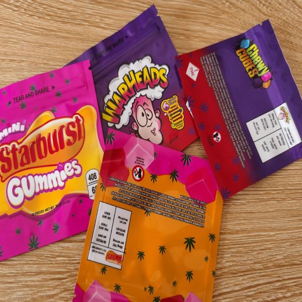 

mylar bags zipper gummies nerds rope edibles cannaburst bites packaging zipper 4 colors bag yqiql xhhair