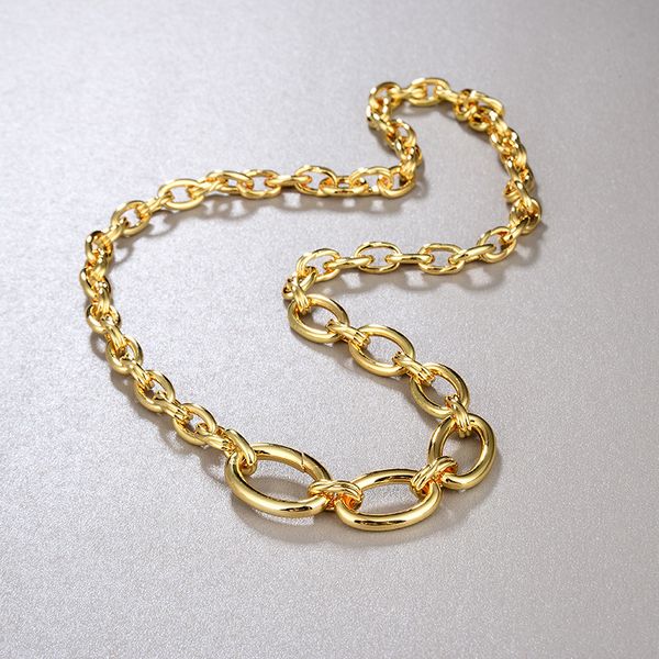 

chokers timeless wonder brass geo chunky chains choker necklace women jewelry punk designer ins trendy hip hop set rare 5438, Golden;silver