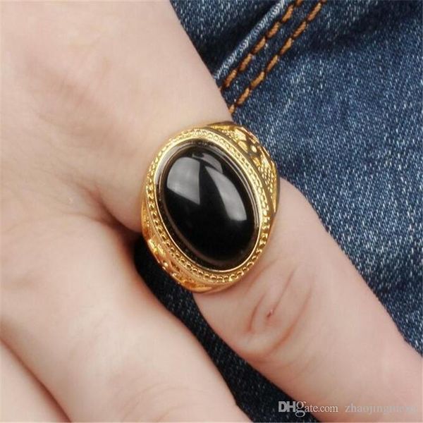 

18k gold filled men gemstone ring charm ring wedding ring fashion jewelry, Golden;silver