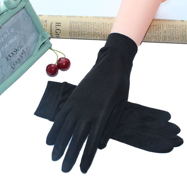 

100% real silk gloves for women' spring summer gloves soft silky female sunproof gloves ladies mittens anti-uv solid color 201020, Blue;gray
