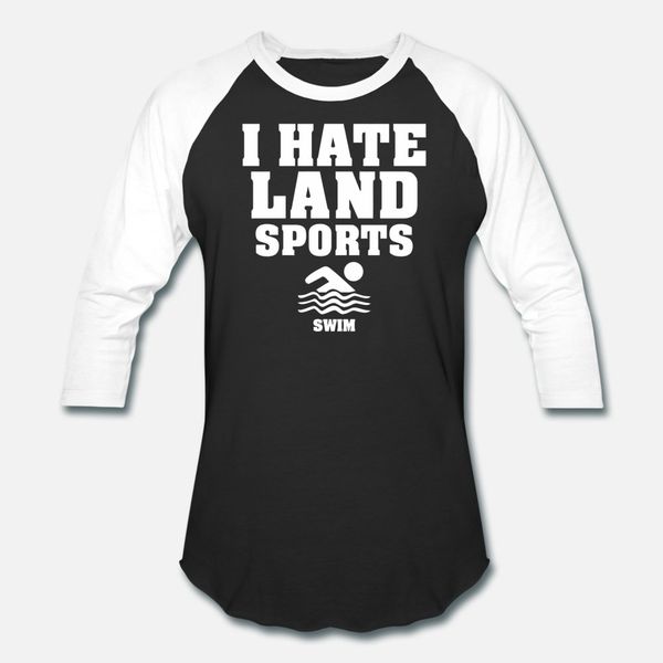 

i hate land sports swim t shirt men customized 100% cotton o neck fit fashion spring letter shirt