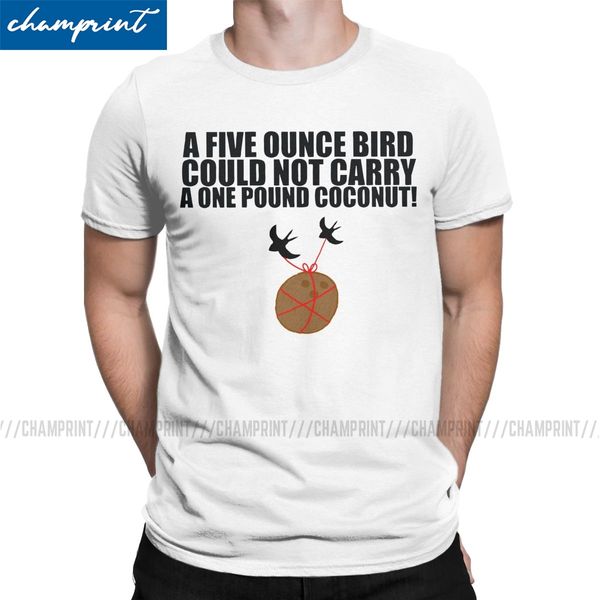 

men t-shirt coconuts do not migrate funny tee shirt monty python and the holy grail arthur black knight t shirts party