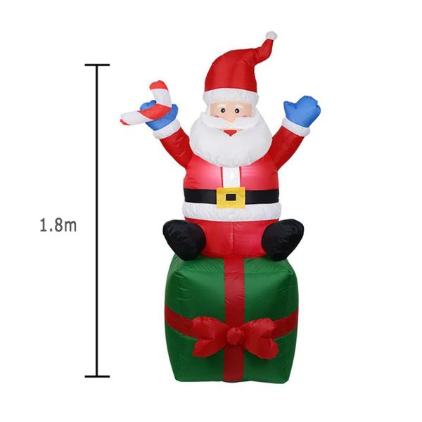 

1.8m inflatable doll night light merry christmas outdoor santa claus new year decoration garden soldier toys arrangement props
