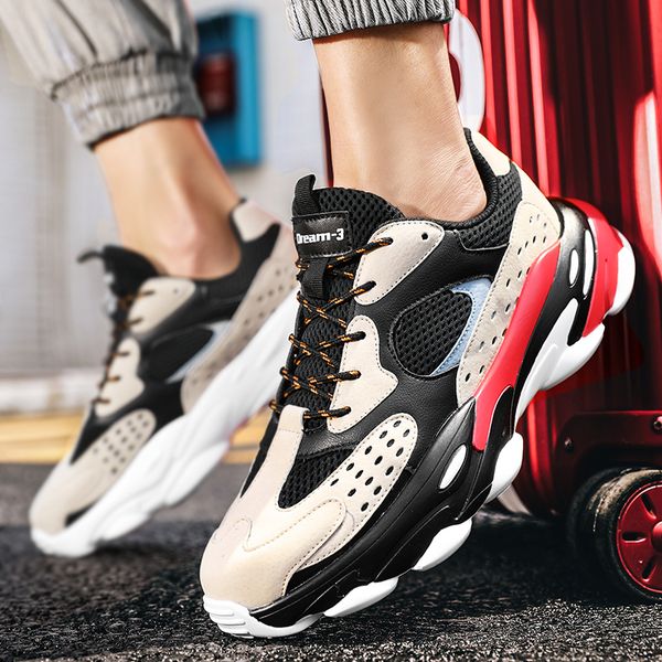 

men casual shoes light rubber air mesh man fashion sneaker leisure shoes new zapatillas hombre fashion large size 39-46, Black