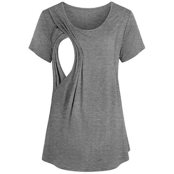 

casual solid nursing women long sleeve maternity breastfeeding ladies t-shirt pregnancy loose clothes t shirt, White