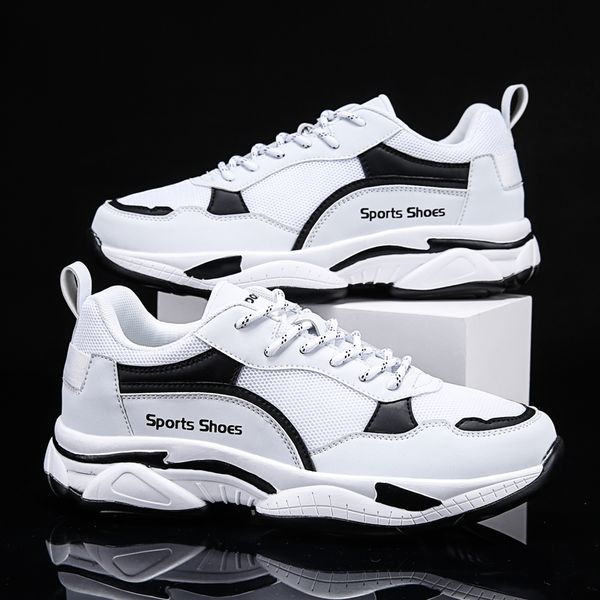 

fashion men's casual shoes lightweight outdoor thick breathable man sneakers trend sport walking men's footwears chaussure homme, Black