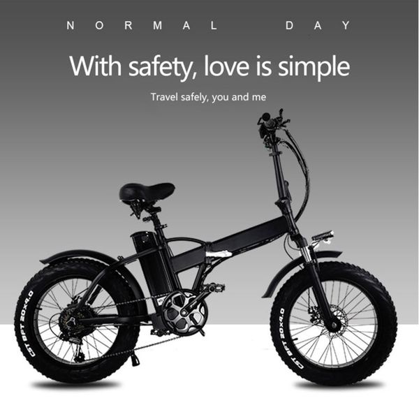 

20 inch electric bicycle 48v15a electric atv foldable electric snowscooter lithium battery mountain bike, Silver;blue