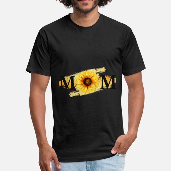 

mom, sunflower, mothers day, mother mama t shirt men personalized tee shirt o-neck basic solid fitness building spring autumn vintage shirt