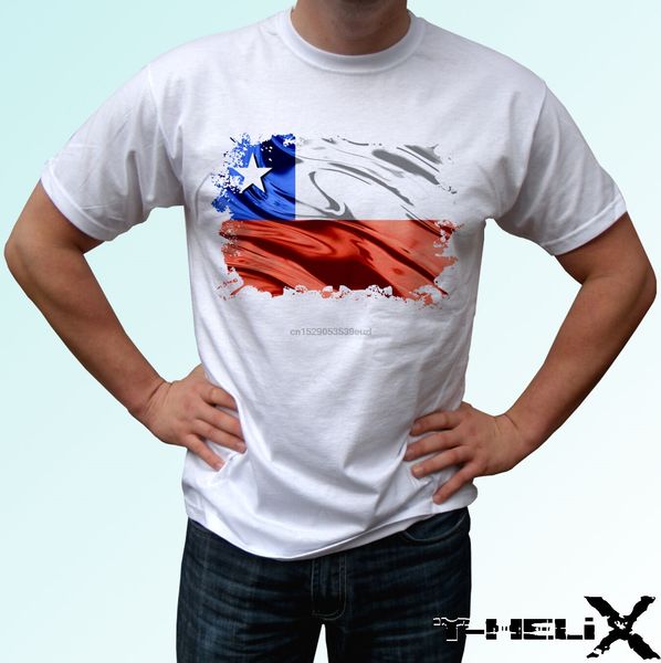 

chile flag - white t shirt country design art - mens womens kids baby sizes