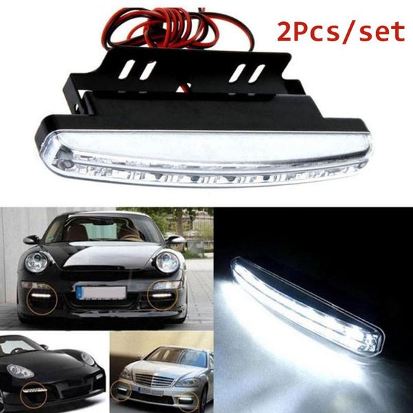 

2pcs/set 8 led super bright car running light daylight bulb head lamp car accessories