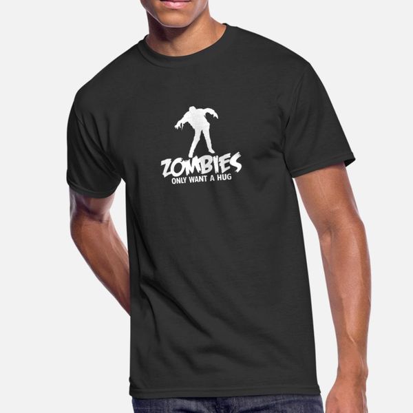 

zombies only want a hug bad taste haloween zombie t shirt men knitted 100% cotton plus size 3xl cool anti-wrinkle funny summer style family