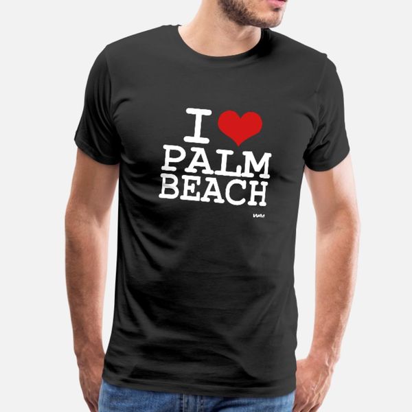 

i love palm beach by wam t shirt men printed short sleeve round neck formal loose breathable spring trend shirt