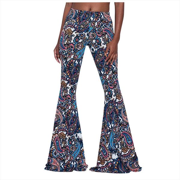 

women boho print legging slim flare womens pants summer high waist fashion leggings printing jeggings mujer trousers 2020 lr2, Black