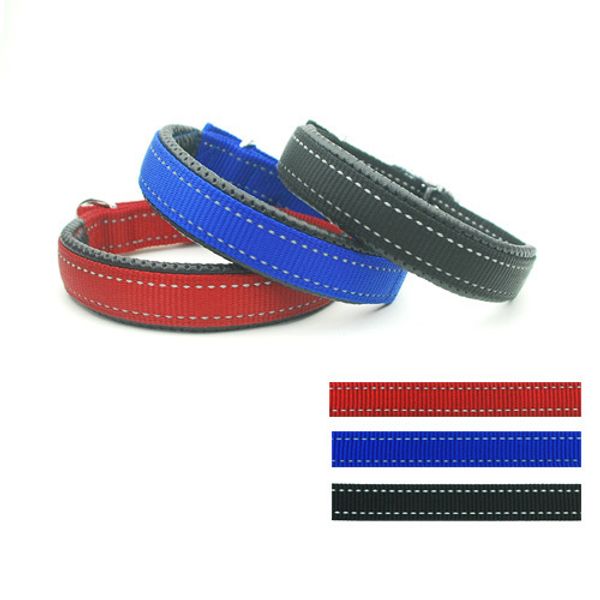 

50pcs/lot lively pet dog refletive stripe padded collar 2.0cm 3 color cpp2007