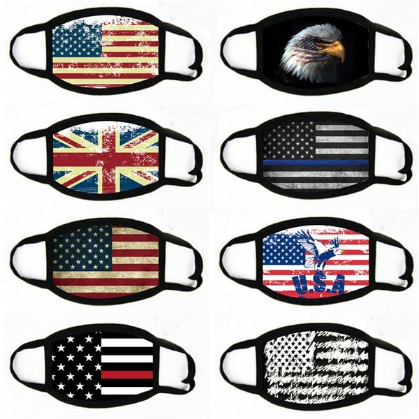 

american flag designer maskdesigner ice silk face masks camo fashionable protective dustproof earloop adults cloth masks#236, Black