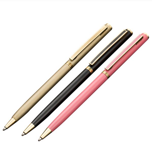 

simple business ballpoint pen advertising gift metal pen office school writing student stationery, Blue;orange