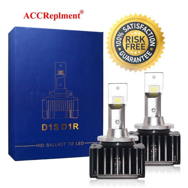 

bright led headlight bulbs conversion kit d1s/d2s/d3s/d4s/d5s/d8s led csp chips 6000k white replace hid xenon lamps plug n play