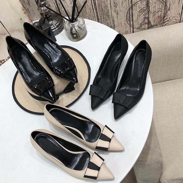 

2020designer party wedding shoes bride women ladies sandals fashion dress shoes pointed toe high heels heel height 5.5cm s, Black