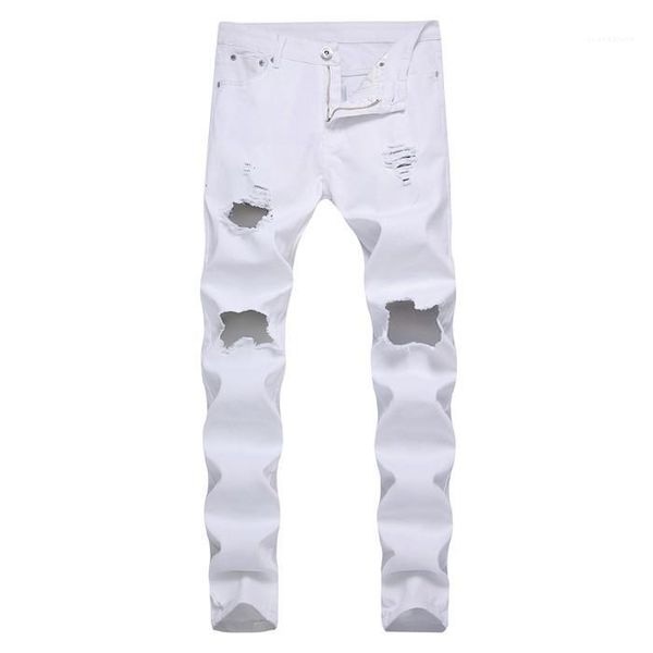 

mens jeans new arrival washed jeans pencil pants spring skinny casual mens trousers low waist hole, Blue