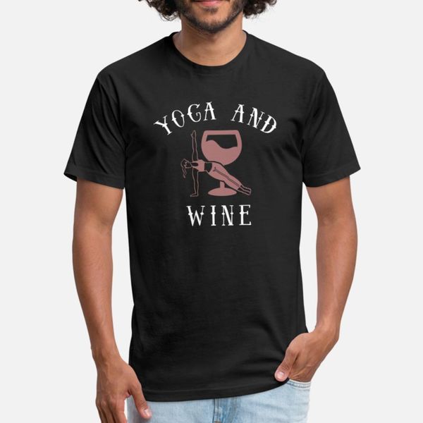 

yoga and wine funny apparel t shirt men designer 100% cotton round neck outfit fit casual summer style leisure shirt