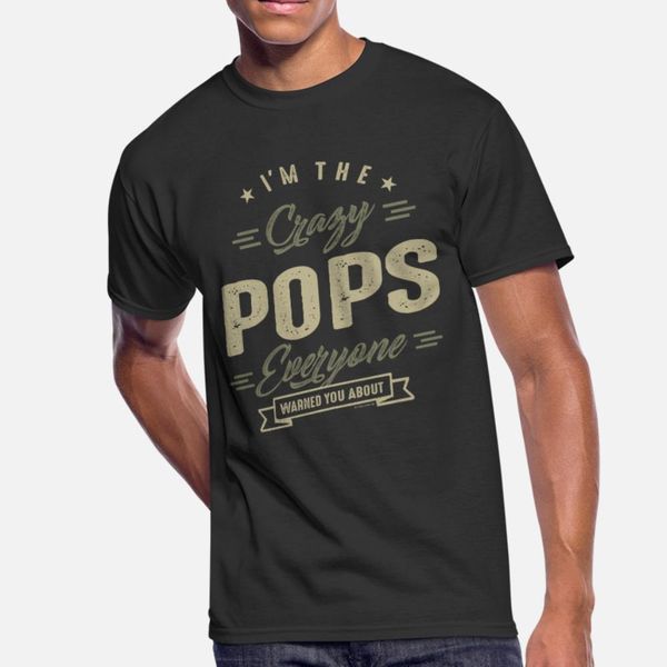 

crazy pops t shirt men knitted 100% cotton crew neck vintage anti-wrinkle comical spring letter shirt