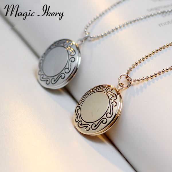 

magic ikery vintage charming fashion jewelry open round pocket watch women necklace pendant gift mka61, Silver