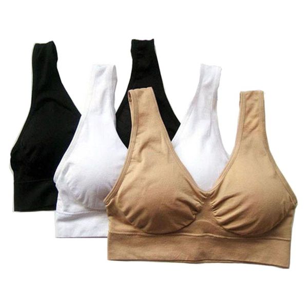 

3pcs sports bras for women running yoga wirefitness clothes backless sec88, White;black