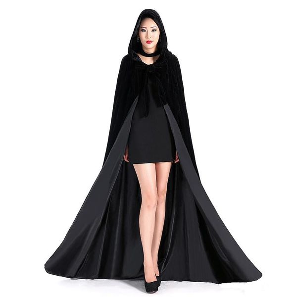 Cloaks com capuz de veludo Capas de casamento de inverno wicca robe quente Natal longo envoltórios de noiva feitos sob encomenda 2020 novos