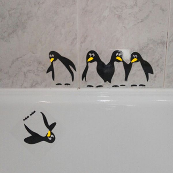 

cartoon penguin fridge sticker diy decals toilet home bedroom pvc kitchen decor