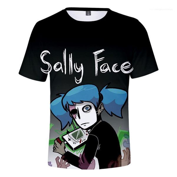 

sally face 3d digital print designer mens tshirts с коротким рукавом o шеи пары tops лето дряблая mens тройники, White;black