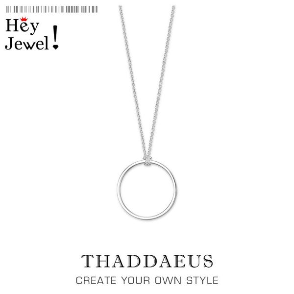 

charm necklace large circle,2020 spring fashion charm carrier jewelry 925 sterling silver bijoux gift for women men