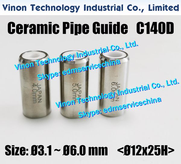 ￘3.1-￘6.0mm Baoma Ceramic Pipe Guide C140D ￘12x25H Guida per trapano per tubi per perforatrici Jinma Baoma edm, guida per elettrodi per elettroerosione a foro piccolo