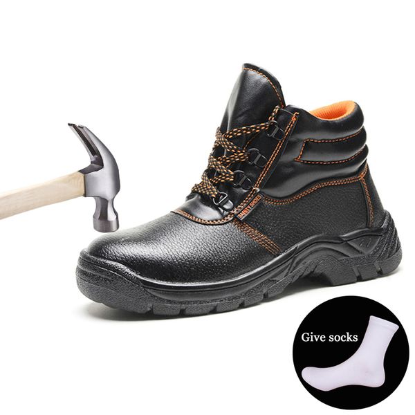 

hiking shoes autumn winter work safety shoes genuine leather men indestructible steel toe cap safety boots solid ankle boots