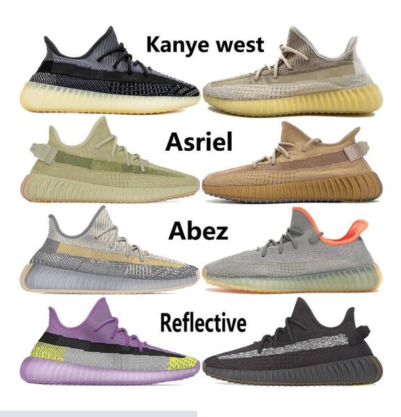 

asriel israfil oreo cinder desert sage marsh linen zyon earth flax reflective kanye west men women running shoes stylist sneakers trainers, White;red