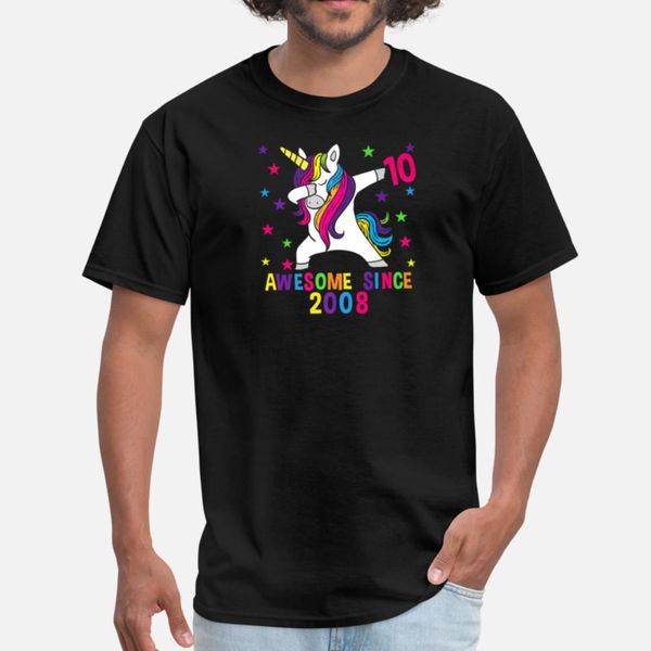 

12th birthday dabbing unicorn awesome since 2008 u t shirt men printed cotton euro size s-3xl family comfortable summer style slim shirt